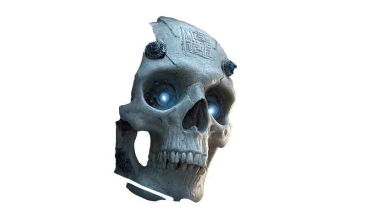 Mechanical Cybernetic Skull Vinyl Car Decal Sticker – Waterproof & UV-Resistant 2.72"