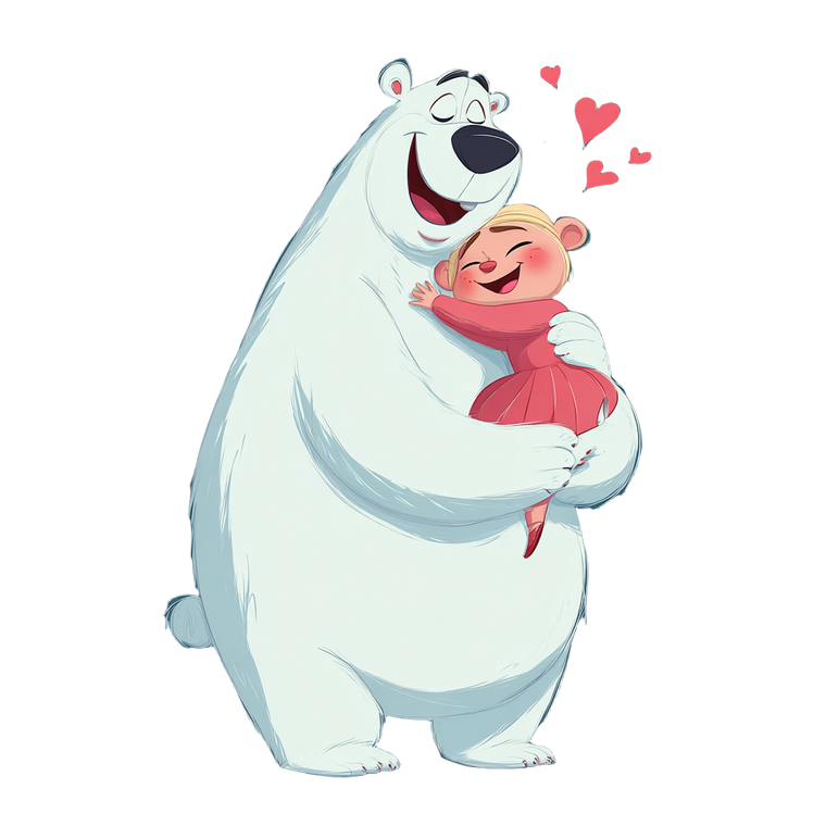 Polar Bear Hug V4 Vinyl Car Decal Sticker – Waterproof & UV-Resistant 3.4133333333333336"