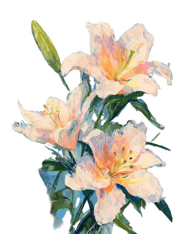 Lily Blossoms Painting Vinyl Car Decal Sticker – Waterproof & UV-Resistant 4.1066666666666665"