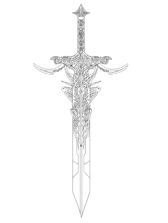 Outline Sword Vinyl Car Decal Sticker – Waterproof & UV-Resistant 8.213333333333333"