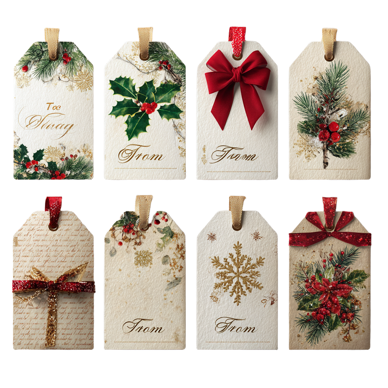 Christmas Gift Tags Vinyl Car Decal Sticker – Waterproof & UV-Resistant 3.4133333333333336"