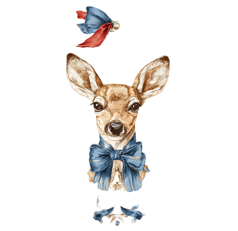 Christmas Deer Illustration V2 Vinyl Car Decal Sticker – Waterproof & UV-Resistant 3.4133333333333336"