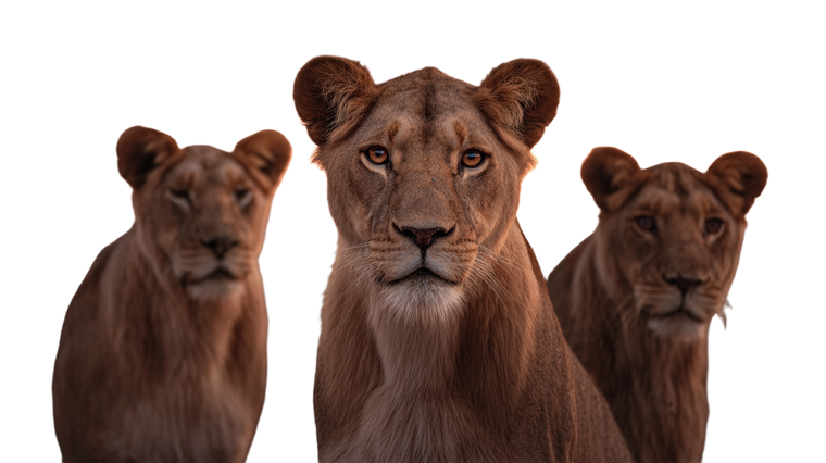 Scary Lionesses Staring Vinyl Car Decal Sticker – Waterproof & UV-Resistant 2.72"
