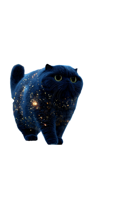 Glowing Cosmic Cat V3 Vinyl Car Decal Sticker – Waterproof & UV-Resistant 9.706666666666667"
