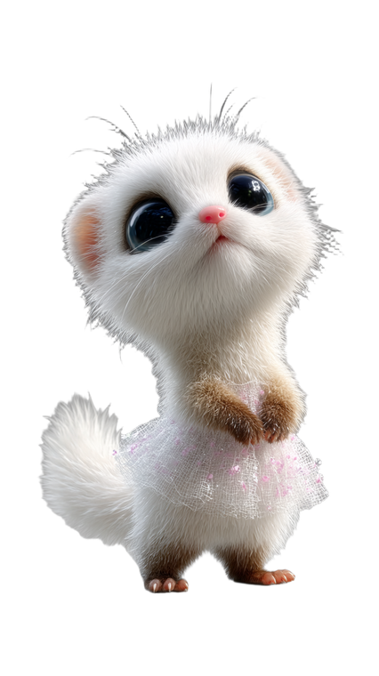Fluffy Pixar Ferret Vinyl Car Decal Sticker – Waterproof & UV-Resistant 9.706666666666667"