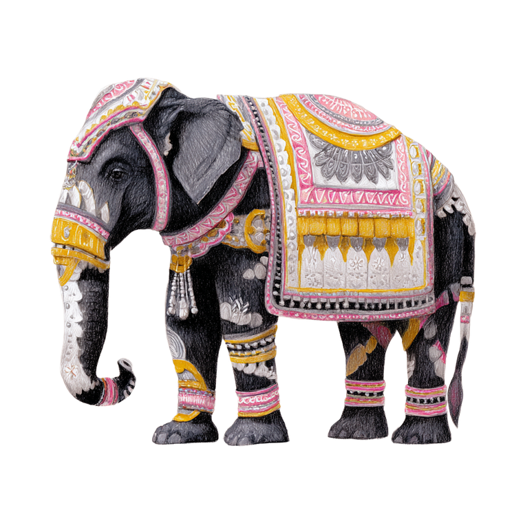 Stylish Ornamented Elephant Vinyl Car Decal Sticker – Waterproof & UV-Resistant 6.826666666666667"
