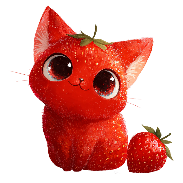Strawberry Cat V6 Vinyl Car Decal Sticker – Waterproof & UV-Resistant 3.4133333333333336"