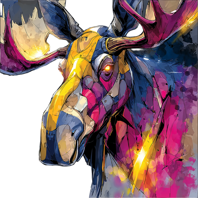 Glowing Moose Vinyl Car Decal Sticker – Waterproof & UV-Resistant 6.826666666666667"