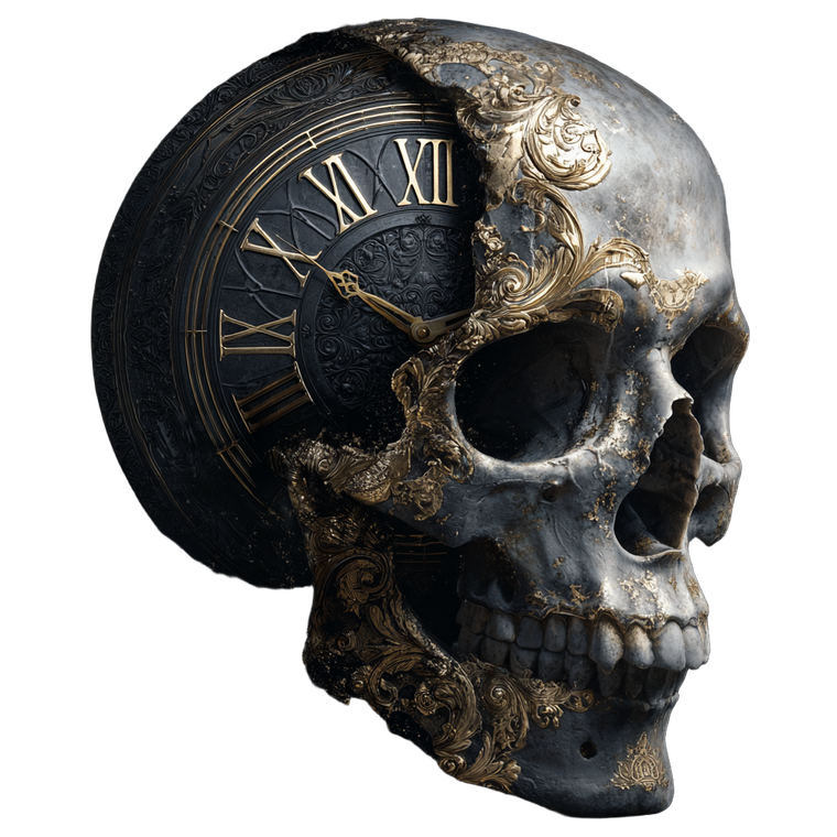 Skull Clock Meld Vinyl Car Decal Sticker – Waterproof & UV-Resistant 6.826666666666667"