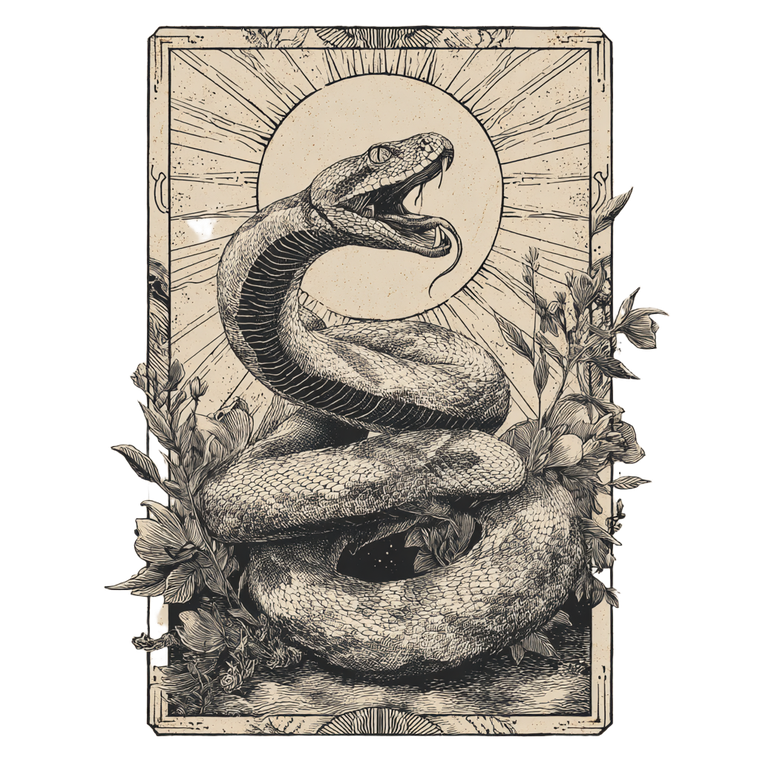 Ouroboros Tarot Snake Vinyl Car Decal Sticker – Waterproof & UV-Resistant 3.4133333333333336"