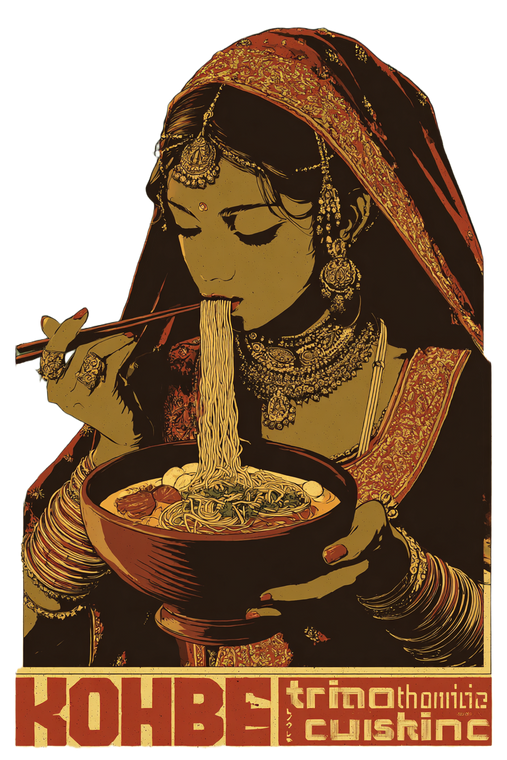 Indian Bride Eating Ramen Vinyl Car Decal Sticker – Waterproof & UV-Resistant 4.4