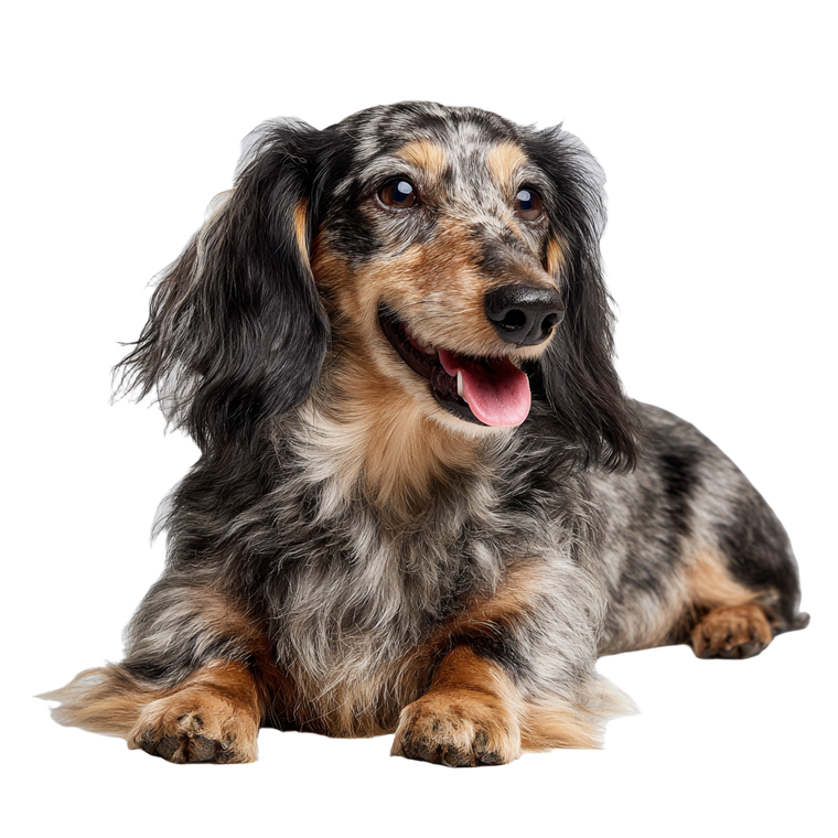 Happy Long-Haired Dachshund Vinyl Car Decal Sticker – Waterproof & UV-Resistant 3.4133333333333336"