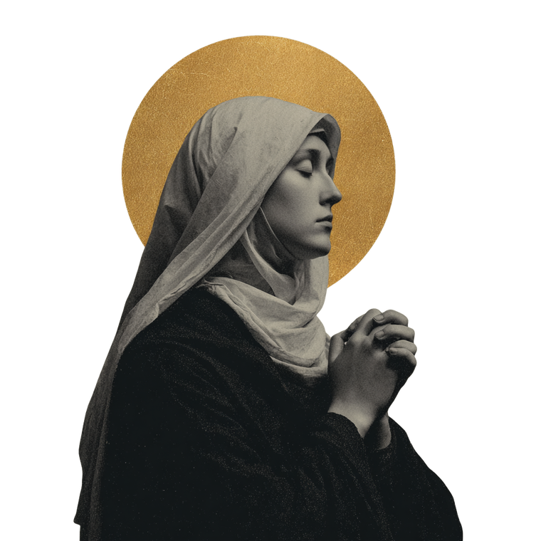 Saint Monica Praying Vinyl Car Decal Sticker – Waterproof & UV-Resistant 3.4133333333333336"