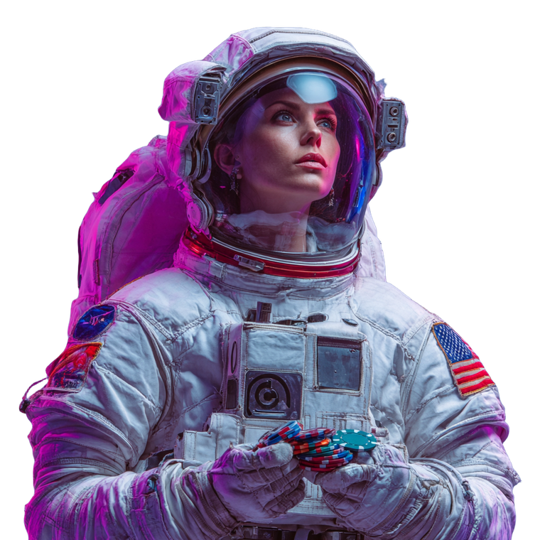 Astronaut Croupier Vinyl Car Decal Sticker – Waterproof & UV-Resistant 3.4133333333333336"