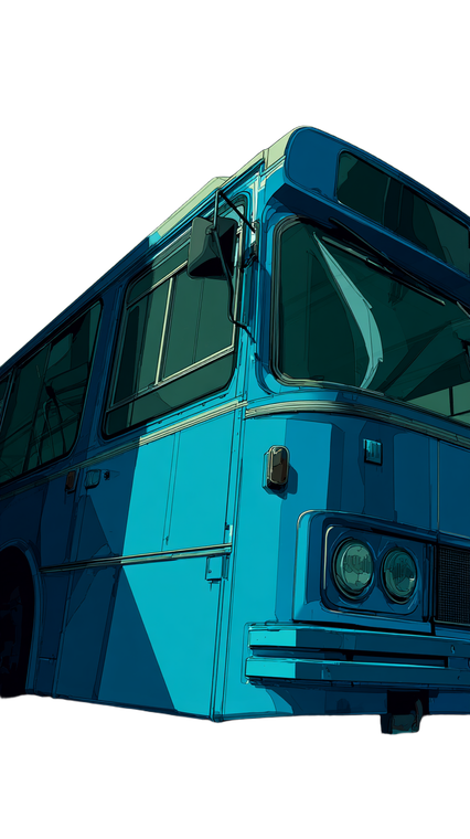 Blue Bus Cartoon Vinyl Car Decal Sticker – Waterproof & UV-Resistant 4.8533333333333335"