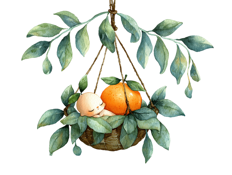 Sleeping Orange Baby Vinyl Car Decal Sticker – Waterproof & UV-Resistant 6.1866666666666665"