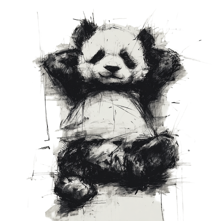 Relaxed Panda Sketch Vinyl Car Decal Sticker – Waterproof & UV-Resistant 6.826666666666667"