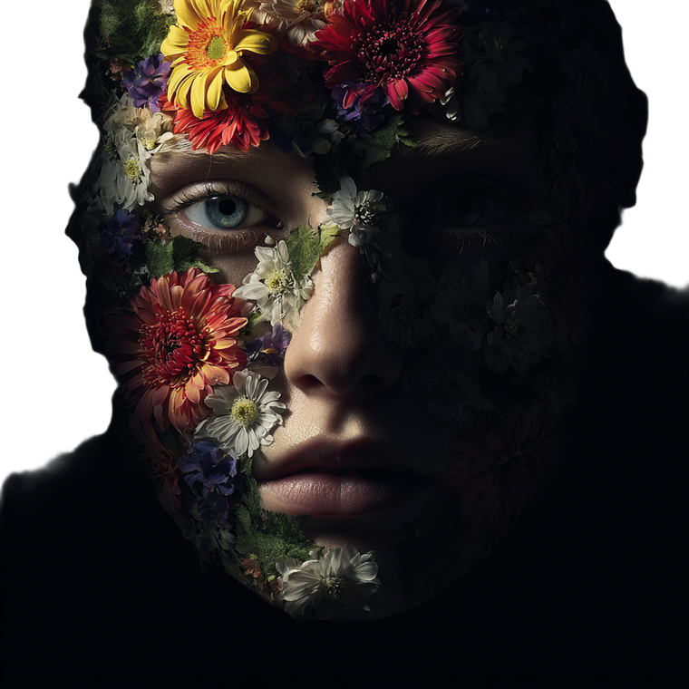 Floral Face Portrait V9 Vinyl Car Decal Sticker – Waterproof & UV-Resistant 6.826666666666667"