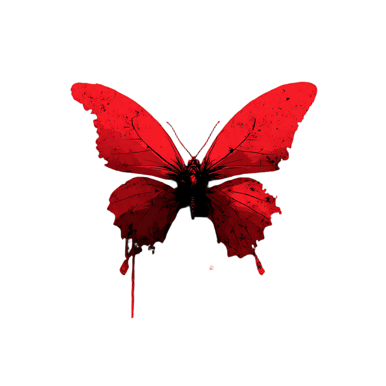 Glowing Red Butterfly Vinyl Car Decal Sticker – Waterproof & UV-Resistant 6.826666666666667"
