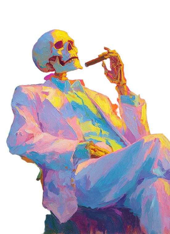 Skeleton Smoking Cigar Vinyl Car Decal Sticker – Waterproof & UV-Resistant 4.266666666666667"