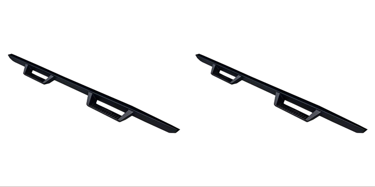 2x Enhance Your Truck with TrailFX TFX Drop Hoop Steps | Sleek 3" Black Nerf Bar with Drop Down Steps | Durable Steel Construction | Rocker Panel Mount for Easy Installation