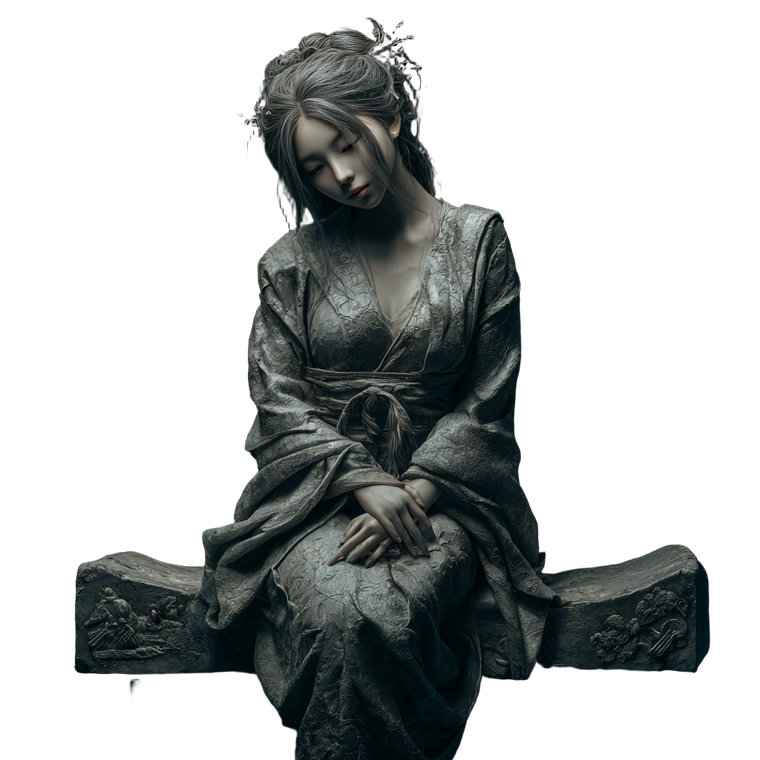 Asian Stone Statue Vinyl Car Decal Sticker – Waterproof & UV-Resistant 6.826666666666667"