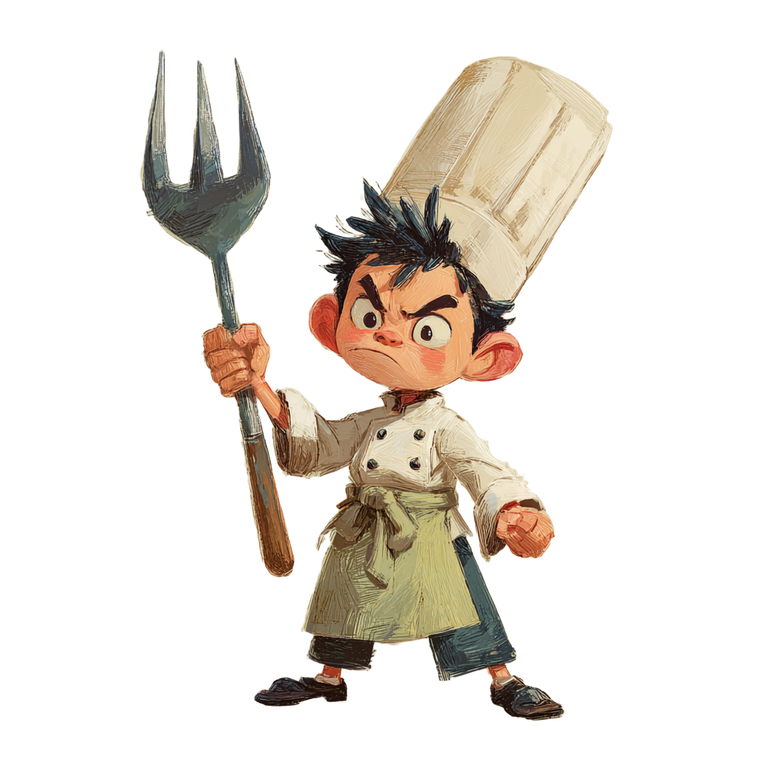 Cartoon Chef Warrior Vinyl Car Decal Sticker – Waterproof & UV-Resistant 6.826666666666667"