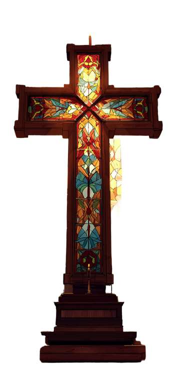 Stained Glass Cross V2 Vinyl Car Decal Sticker – Waterproof & UV-Resistant 5.333333333333333"