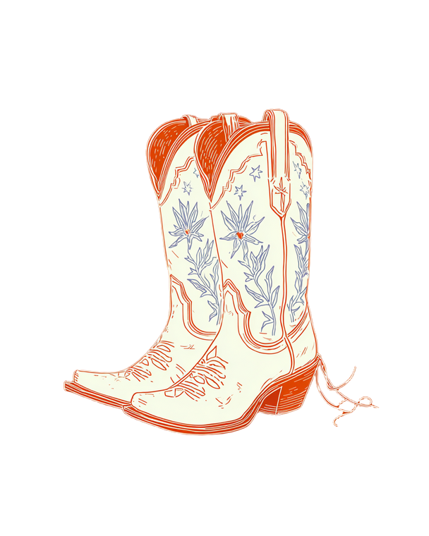 Western Cowboy Boots Vinyl Car Decal Sticker – Waterproof & UV-Resistant 4.0"