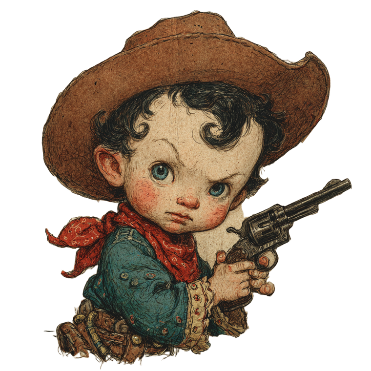 Cowboy Baby Doll Vinyl Car Decal Sticker – Waterproof & UV-Resistant 3.4133333333333336"