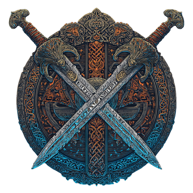 Viking Swords Logo Vinyl Car Decal Sticker – Waterproof & UV-Resistant 3.4133333333333336"