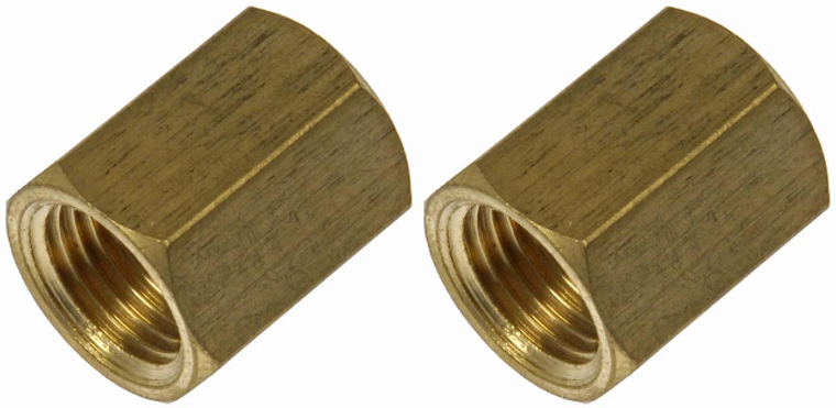 2x Dorman AutoGrade Coupler Fitting | Brass Union 3/16" Tube x 3/16" Tube Straight Set Of 2