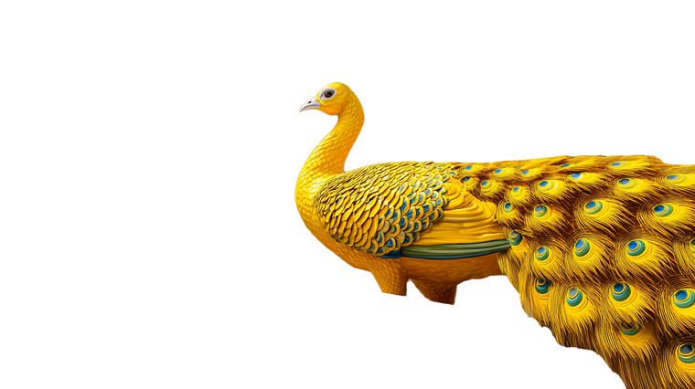 Golden Peacock Display Vinyl Car Decal Sticker – Waterproof & UV-Resistant 5.4