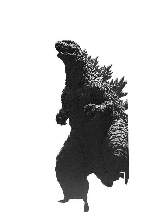 Godzilla Manga Art Vinyl Car Decal Sticker – Waterproof & UV-Resistant 8.213333333333333"