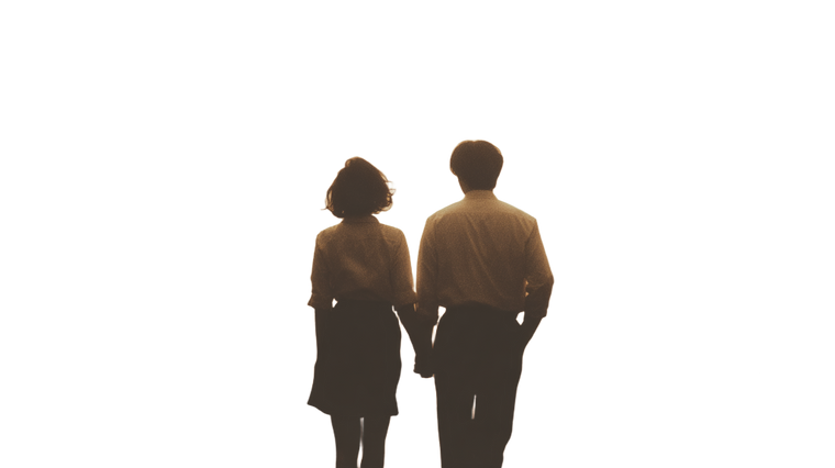 Korean Couple Holding Hands Vinyl Car Decal Sticker – Waterproof & UV-Resistant 5.4