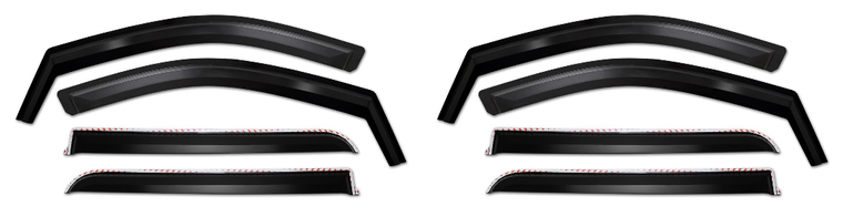 2x Putco Rainguard Element | Low Profile In-Channel With Tape | Matte Black Polycarbonate Set Of 4