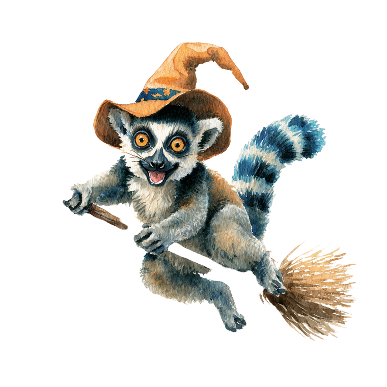 Halloween Lemur Witch Vinyl Car Decal Sticker – Waterproof & UV-Resistant 3.4133333333333336"