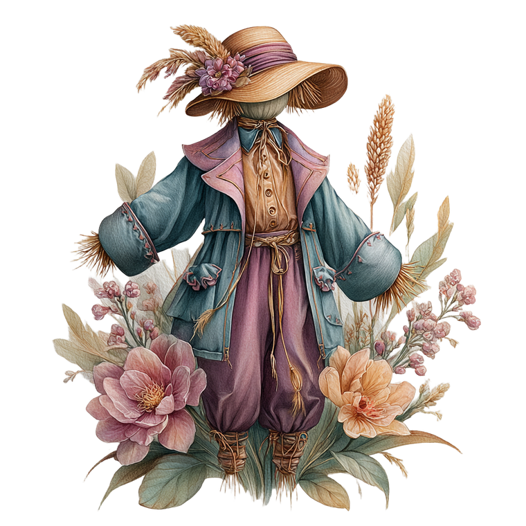 Pastel Scarecrow Artwork Vinyl Car Decal Sticker – Waterproof & UV-Resistant 6.826666666666667"