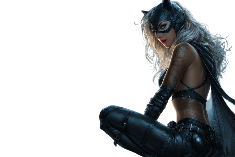 Catwoman Rooftop Squatting Vinyl Car Decal Sticker – Waterproof & UV-Resistant 5.97333333333333