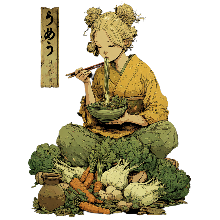 Eating Vegetable Illustration Vinyl Car Decal Sticker – Waterproof & UV-Resistant 3.4133333333333336"