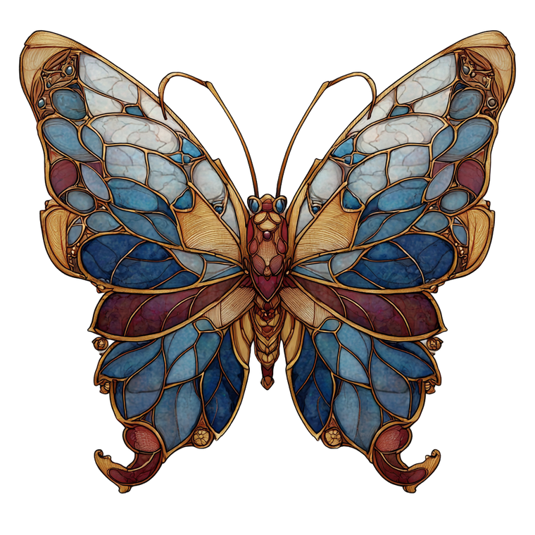 Stained Glass Butterfly V18 Vinyl Car Decal Sticker – Waterproof & UV-Resistant 3.4133333333333336"