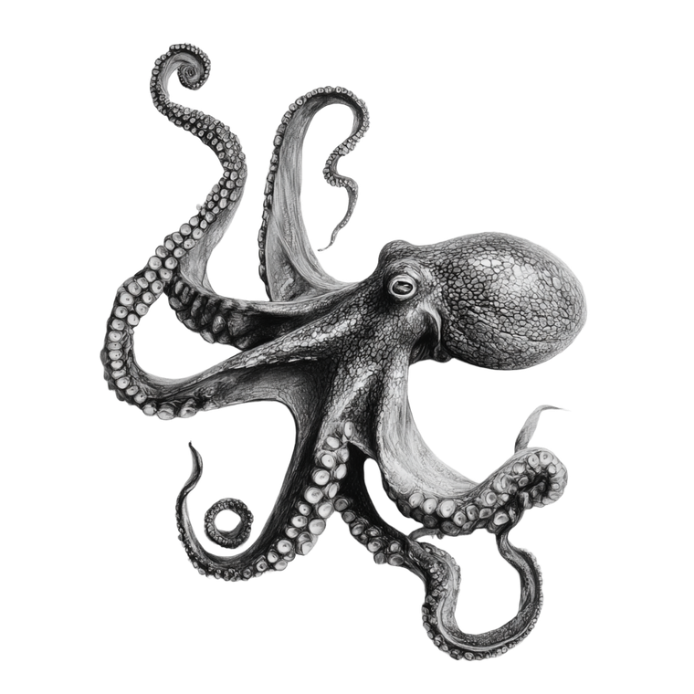 Dynamic Octopus Drawing Vinyl Car Decal Sticker – Waterproof & UV-Resistant 3.4133333333333336"