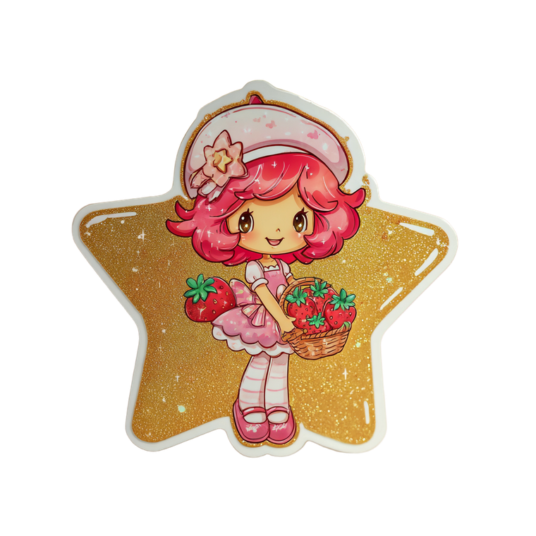 Strawberry Shortcake Sticker Vinyl Car Decal Sticker – Waterproof & UV-Resistant 3.4133333333333336"