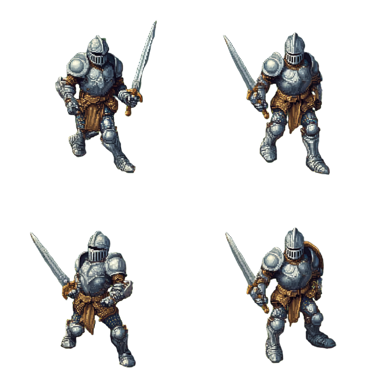 Pixel Knight Spritesheet Vinyl Car Decal Sticker – Waterproof & UV-Resistant 3.4133333333333336"