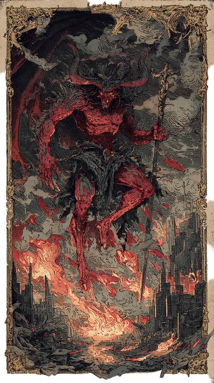 Devil Tarot Card V7 Vinyl Car Decal Sticker – Waterproof & UV-Resistant 9.706666666666667"