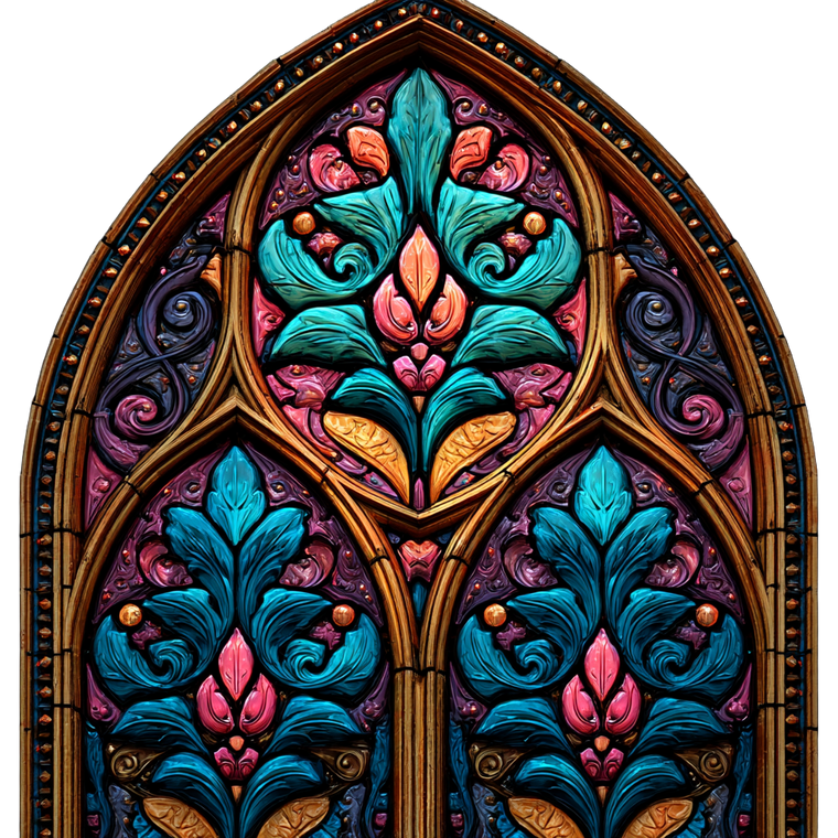 Gothic Stained Glass Vinyl Car Decal Sticker – Waterproof & UV-Resistant 6.826666666666667"