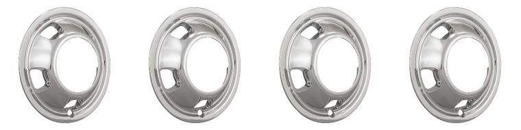 4x Chrome Plated Wheel Simulator | Fits 17" Wheels | Front | OEM Style | Set Of 2