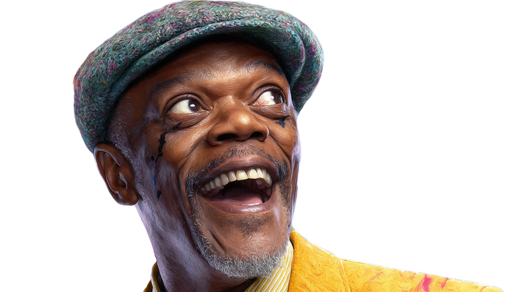 Samuel L Jackson Smiling Vinyl Car Decal Sticker – Waterproof & UV-Resistant 2.72"
