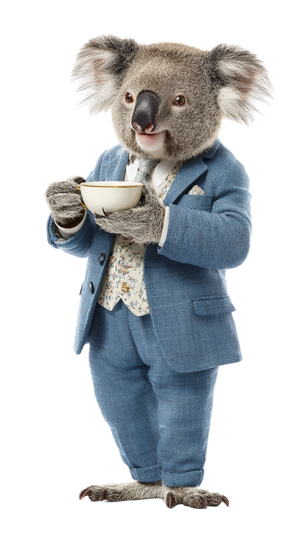 Koala In Suit V5 Vinyl Car Decal Sticker – Waterproof & UV-Resistant 9.706666666666667"