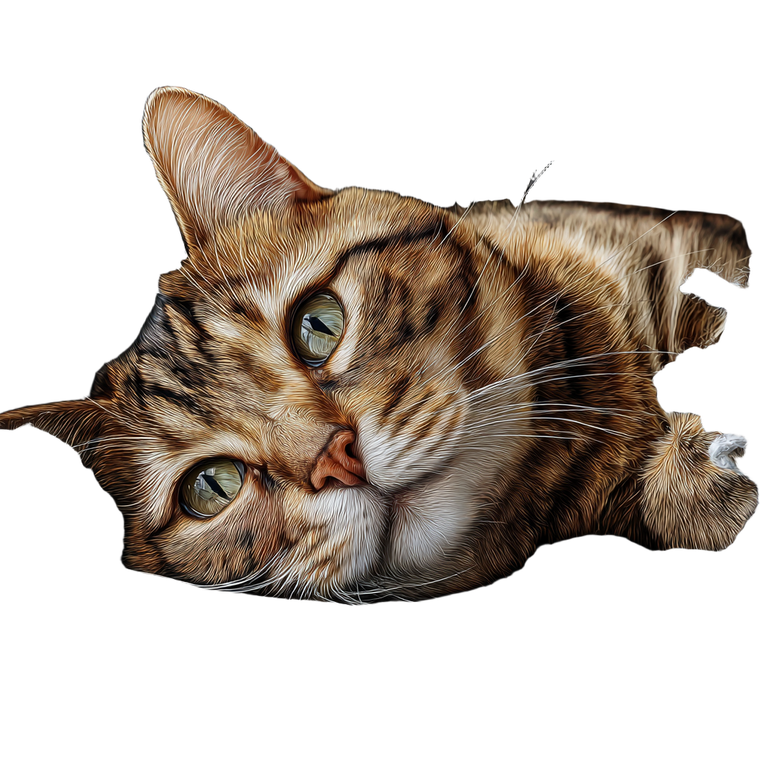 Happy Relaxed Cat Vinyl Car Decal Sticker – Waterproof & UV-Resistant 3.4133333333333336"